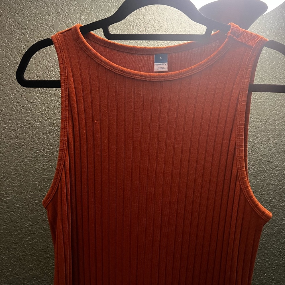 Orange ribbed dress